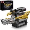 Mould King 10224 V12 Engine Model that Works - Build Your Own V12 Engine Toy, Petrol Car Engine Replica Model Building Kit for Adults, for Car Enthusiasts & Collectors (974 Pieces)