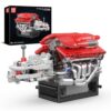 Mould King 10226 Engine Model Kit that Runs- Build Your Own STEM V12 Model Engine with Transmission, 12-Cylinder Supercar Engine kit Building Engineering Toys for Adults Collections (863+PCS)