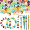 MOVANLONG 100PCS Large Hole Beads Colorful Glass Bead 6MM Bag Charm Beads