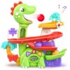 Move2Play, Air-Powered Dinosaur Ball Popper | 30+ Songs, Sayings, & Lights | Baby & Toddler Toys Ages 6 7 8 9 10 12+ Months | Boy & Girl Gift for 1, 2+ Year Olds | Birthday Present
