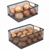 Mowhut Potato and Onion Storage Bin, 2-Pack Metal Basket with Wood Handles