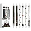 MOZXIRZ 6 Pcs Cute Cat Retractable Pens Gel Ink Pens Cartoon Black Cat Pen 0.5mm Black Ink Writing Pen Office School Supplies for Women Girls Boys Men (Cat)