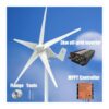 MPPT 3000W 12V 24V 48V Permanent Magnet Wind Turbine Generator Power Kit