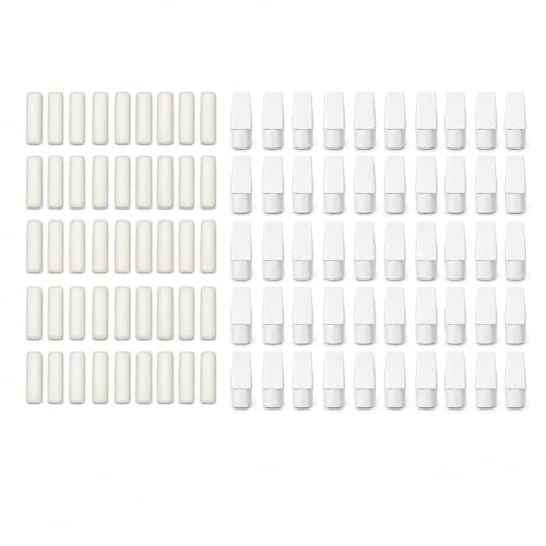 MROOFUL 100PCS Pencil Top Eraser Replacement Set, 50 Eraser Caps & 50 Refill Erasers, Hidden Eraser for Mechanical Pencils, Compatible with 0.3-2.0mm Pencils, School, Office & Drafting Supplies.