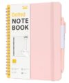 Mr. Pen- Dotted Spiral Journal Notebook with Leather Hardcover, A5 Size(5.7 * 7.9), 160 Pages, Blush, 50 sticky tabs, 1 Pc Pen, 1 Elastic Band