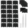 Mr. Pen- Storage Bin Labels - 20 Pcs, Black Clip On Closet & Basket Holder with 2 White Chalk Labels