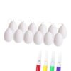 MsaHeuto 12x DIY Unpainted Easter Eggs Easter Basket Fillers Gifts Easter Blank White Eggs DIY Material Kit for School Projects, 8cm