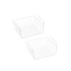 MSV Set of 2 Storage Baskets Under Shelf 30 x 25.5 x 14 cm Steel Matt White