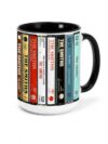 Mtervodesign Vintage Coffee Mug with Cassette Design, Music Lover Gift for Men Women (15, ounces, Rock Poet)