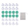 Mtlavishness Mtlavishness 30PCS 6 Sided Number Dice Plastic White Green 16mm Fraction Dice Set with Clear Number Markings for Board Games Math Teaching Learning Activities and