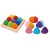 Mtlavishness Rock Blocks Stacking Stone Balancing Blocks Color Wooden Stacking Rock Educational Puzzle Toys for Toddlers Kids Children with 18 to Stimulate Visual