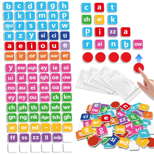 MucaDopia Magnetic Letter Tiles Phonics Manipulatives, Toddler ABC Alphabet Magnets for Fridge, Alphabet Learning Spelling Reading Games for Preschool & Kindergarten Classroom Homeschool