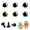 MUCUNNIA 120pcs 12mm 3D Glitter Safety Eyes with Washers for Amigurumi Doll