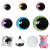 MUCUNNIA 168pcs 3D Glitter Safety Eyes 16-35mm Moon Safety Eyes for Crocheting with Washers Large Safety Eyes for Amigurumi Crochet Eyes for Stuffed Animals Doll Making Gift for Crochet Lovers