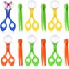 Mudder 12 Pcs Sensory Bin Tools, 6 Bug Catching Tweezers & 6 Scoopers, Hands Fine Motor Tool Set, Fine Motor Skills Toys Backyard Explorer Outdoor Tool Nature Exploration Observation