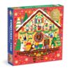 Mudpuppy Christmas Time Foil Puzzle – 500 Piece Puzzle Featuring Adorable Illustration of Musical Animals and Cuckoo Clock
