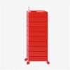 Multi-Layer Rolling Storage Cart with Drawers,360° Swivel,White Seven-Tier Organizer (Ten layer)