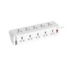 Multi 10 Outlet Plugs Power Strip Universal USB C 2M Extension Cable Network Filter Surge Protector Socket Charger Adapter