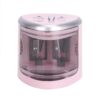 Multi Functional Automatic Electric Pencil Sharpener Battery Operated with 2 Holes for Home School (Pink)