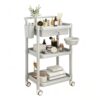 Multifunctional Rolling Storage Cart, 3 Tier Beauty Cart, Mobile Esthetician Cart with Drawers