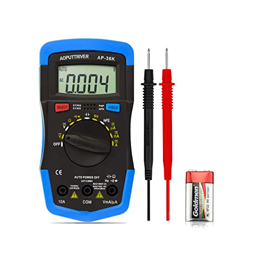 Multimeter Tester TRMS 4000 Counts Digital Multimeter with DC AC Voltmeter and Ohm Volt Amp Meter ; Measures Voltage, Current, Resistance; Diode Continuity,Tests Live Wire, Continuity