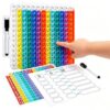 Multiplication Table Game Learning Toy Pop Multiplication Flash Cards 3rd Grade Fidget Math Game Toy 12x12 Educational Desktop Flash Card with Marker
