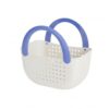 Multipurpose Draining Caddy with Handle, PP Plastic Basket for Shower Toiletries and Kitchen Produce, 11.6 x 7.1 x 10.6 Inches