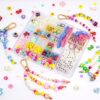 MUOFAHYI 350PCS Beaded Keychain Making Kit for Women, Acrylic Heart Star Flower Letter Alphabet Bag Beads, DIY Art Craft Keychain Charm Supplies, Ideal Gift for Birthday Mothers Day