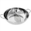 Mupingfenglan Compartment Cookware Hot Pot Soup Pot Stockpot With Secure S Shaped Divider Stainless Steel Non Coated Surface suitable for social meals home, 34CM, Dual Flavor