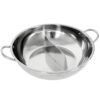 Mupingfenglan Compartment Cookware Hot Pot Soup Pot Stockpot With Secure S Shaped Divider Stainless Steel Non Coated Surface suitable for social meals home, 28CM, Dual Flavor