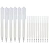 Murtenze 6 Pack Quick Dry Glue Pens with 12 Pcs Replacement Pen Refills, White Glue Applicator Ballpoint Roller Stick Set, Precise Fine Tip Adhesive for Crafting/Scrapbooking/Card Making