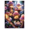 Mushroom Forest Fantasy Puzzle 1000 Pieces for Adults, Magic Fairy House Nature Jigsaw Puzzle, Plant Fungi Elf Puzzles