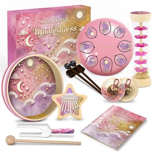 Musical Instruments for Kids – Sensory Toys with Rain Stick Instrument, Rain Stick, Panadrum & Kalimba Thumb Piano – Boost Creativity & Motor Skill Ideal for Toddlers, Autism Therapy & Music Classroom