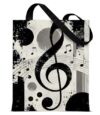 Music Canvas Tote Bag for Women, Musical Reusable Bag Music Lover Gifts