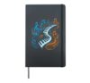 Music playing piano pianist I love music notes Hardcover Journal, Black