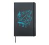 Music playing piano pianist I love music notes Hardcover Journal, Black