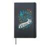 Music playing piano pianist I love music notes Hardcover Journal, Black