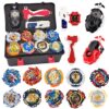 MUSTYBELT Battling Top Burst Gyros Toy Set Toy Gift for Children Boys Ages 6 8 10 12+ Combat Battling Game 10&12 Burst Spinning Tops 3 Two Way Launchers Grip Starter (B-10)