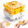 MUUHU 2-in-1 Fidget Spinner Maze Cube, Spining Fidget Toys for Kids Adults Teen Boys Stress Relief ADHD Anxiety Handheld 3D Puzzle Cube Brain Teaser Games Office Desk Cool Gadgets (2 Level)