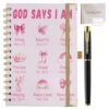 Muzuis First Communion Gifts Baptism Gifts Spiral Notebook Journal with Pen Religious Christian First Communion and Confirmation Gift for Teen Girls Women Stocking Stuffers