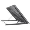 MVNOIRE Black Large Mesh Laptop Ventilated Holder Desk Stand-Height Adjustable Riser Metal Stand