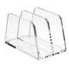 MVQJSUCI Desktop Organizer Letter Holder Mail Sorter File Rack Document Stand With Acrylic Construction And Curved Sides suitable for office workspaces reception areas home study