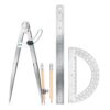 MVRPOWER 12 Inch Compass Geometry Tool with Protractor Ruler & Pencils