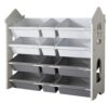 MXDLYHHHT Fully Open Design 4-Tiers Plastic Toy Storage Organizer with 12 Removable Bins Organizers and Easy to Access