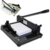 MXJCKSOQ Heavy Duty Guillotine Papier Cutter, 12" Large Industrial A4/a3 Manual Paper Cutters with Blade Lock & Automatic Clamp, Paper Trimmer for Leather, PVC, Plastic Film, Cardboard Black A4
