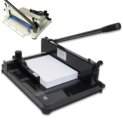 MXJCKSOQ Heavy Duty Guillotine Papier Cutter, 12" Large Industrial A4/a3 Manual Paper Cutters with Blade Lock & Automatic Clamp, Paper Trimmer for Leather, PVC, Plastic Film, Cardboard Black A4