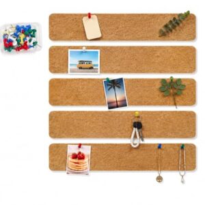 Mxlvst 5 PCS Felt Pin Board Bar Strips Self Adhesive Small Cork Strip