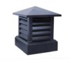 MXXADHPL Black Chimney Cap - Aluminum Alloy Rain Cover with Conical Hood & Louver Vents, Weatherproof Roof Chimney Cover for Fireplace, Outdoor Protection from Rain, Birds & Debris