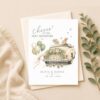 My4gifts Cute Rabbit Wedding Card Personalized with Names and Date, Just Married Bunny Congratulations Card for Couple, Newlywed Gift, Bridal Shower Cards, Wedding Celebration Keepsake