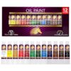 MyArtscape Oil Paint Set, 12 Colors, 12 x 0.4 fl oz (12 ml) Tubes, Lightfast Heavy Body High Pigment Oil Paints, Non Fading Vibrant Colors, Artist Quality Professional Painting Supplies